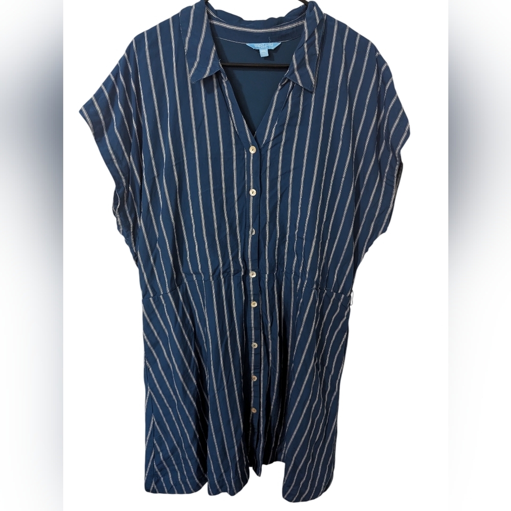 Draper James ,Navy Shirt Dress with White Accents ,Size Xxl